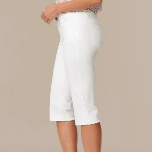 White Capri Pants- Ab'solution Capri denim skimmer by Democracy - Picture 2 of 3